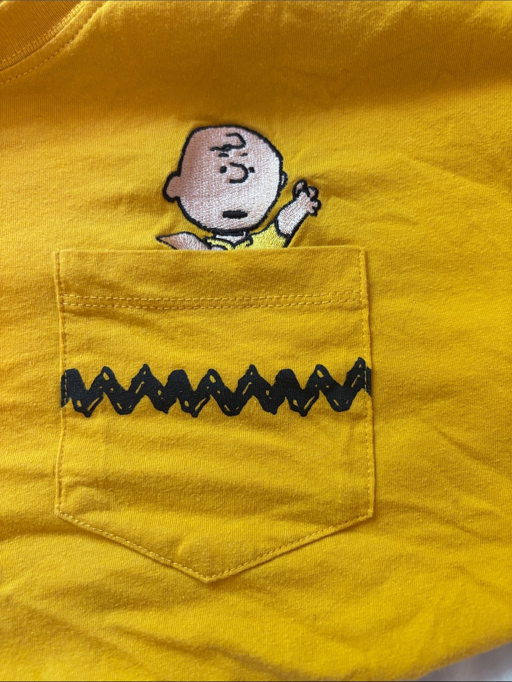 Peanuts Yellow Charlie Brown Pocket Tee